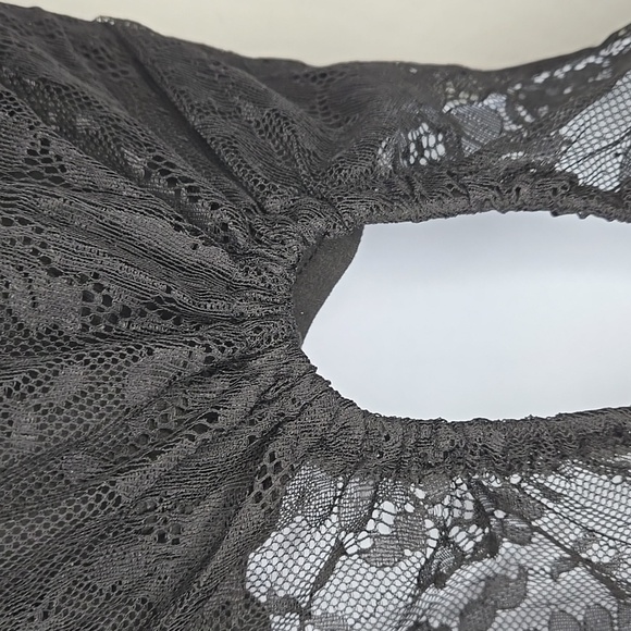 Black Lace Vixen Goth Witchy Strapless Top M-XL - Picture 6 of 6